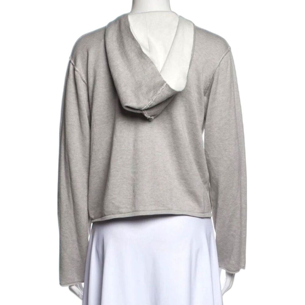 ATM Cashmere Sweatshirt Jacket Hooded Gray Zip Up Womens XS 0 2 $450 MSRP - Picture 5 of 10